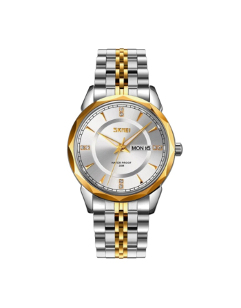 Skmei 9268TGDSI – Men’s Watch Quartz, Silver X Gold