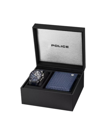Police P15711JSUB-03-WW – Set Box For Men Watch + Blue Wallet, Blue